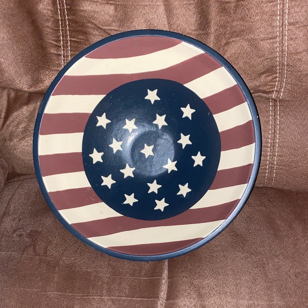 American Flag Themed Decorative Bowl